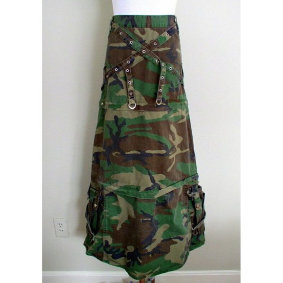 Vintage Tripp NYC Daang Goodman Camo Skirt Zip Off - Picture 3 of 12